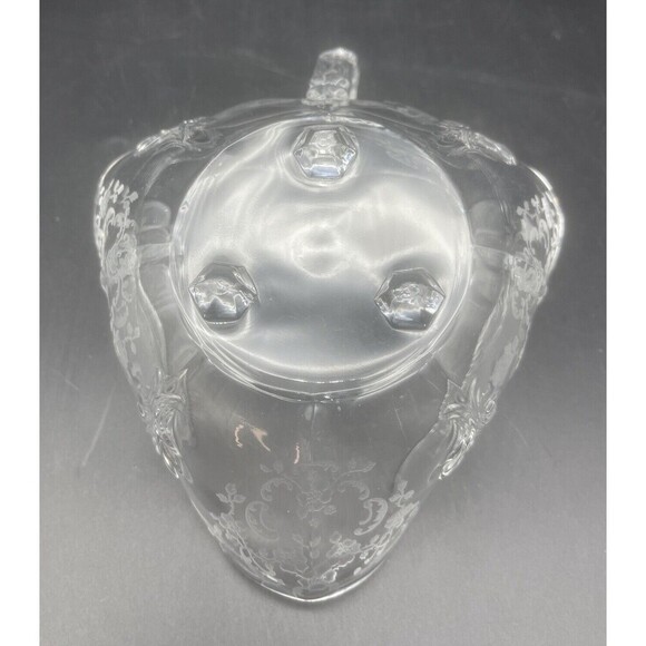 VTG Fostoria Glass Bon Bon Nappy Candy Dish 3 Footed Tricorn Chintz Baroque - Picture 5 of 5